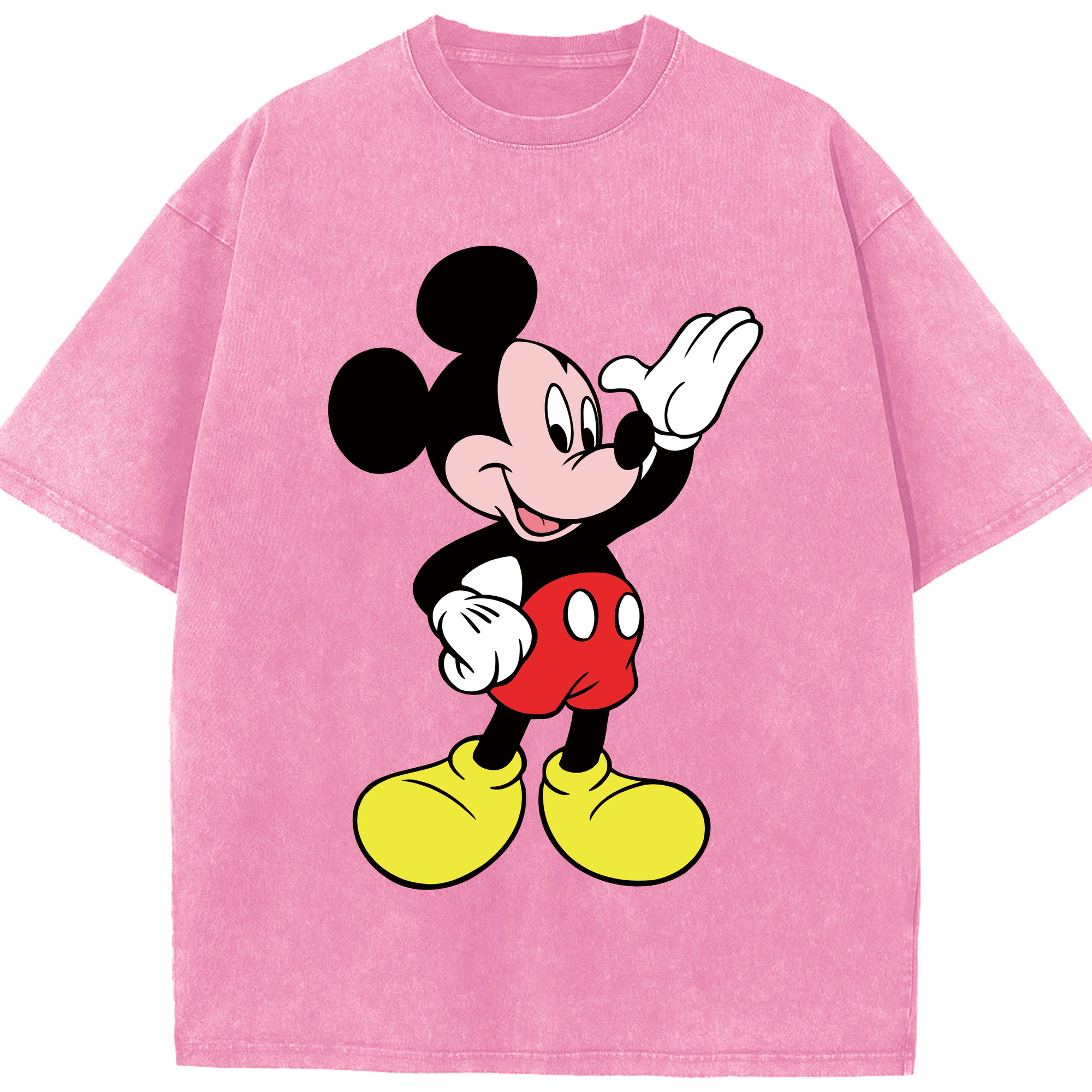 （画像用） ミッキーマウス Mickey Mouse 綿100% ヴィンテージ風 半袖Tシャツ（フロントプリント）